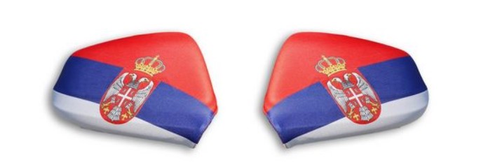 Serbien - Spiegelfahne 2er Set