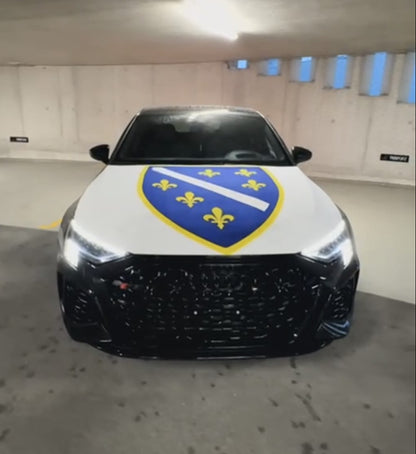 Bosnische Lilien-Flagge für die Motorhaube