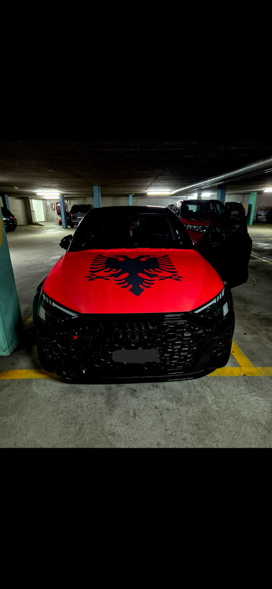 Albanische Flagge für die Motorhaube