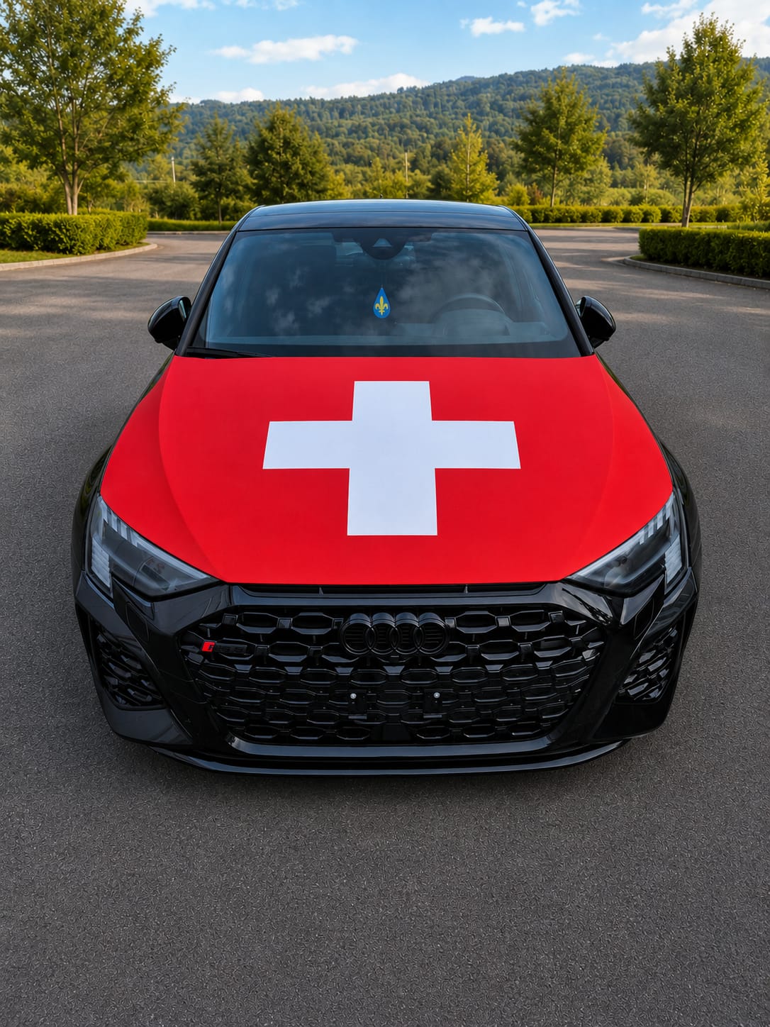 Schweizer Flagge für die Motorhaube