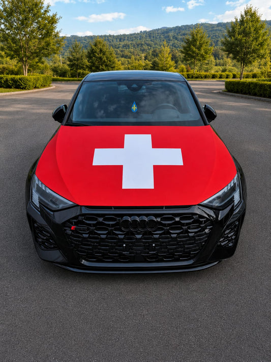 Schweizer Flagge für die Motorhaube