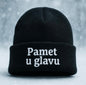 Schwarze "Pamet u glavu" Wintermütze